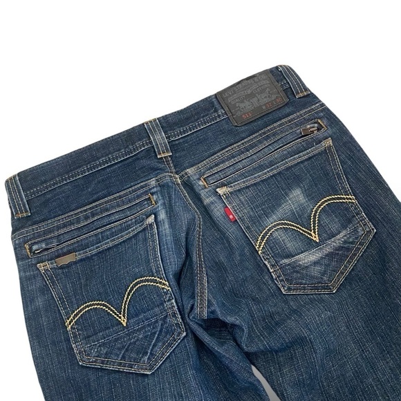 LEVIS 511 Straight Blue Jeans Black Label Jeans Back Zipper Pockets Red Tag - Picture 7 of 13